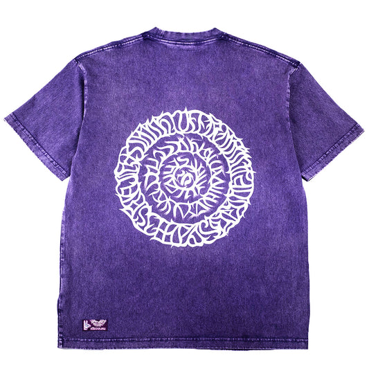 t-shirt welcome home, black logo, purpule