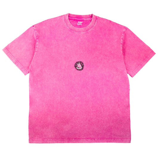 t-shirt welcome home, black logo, pink