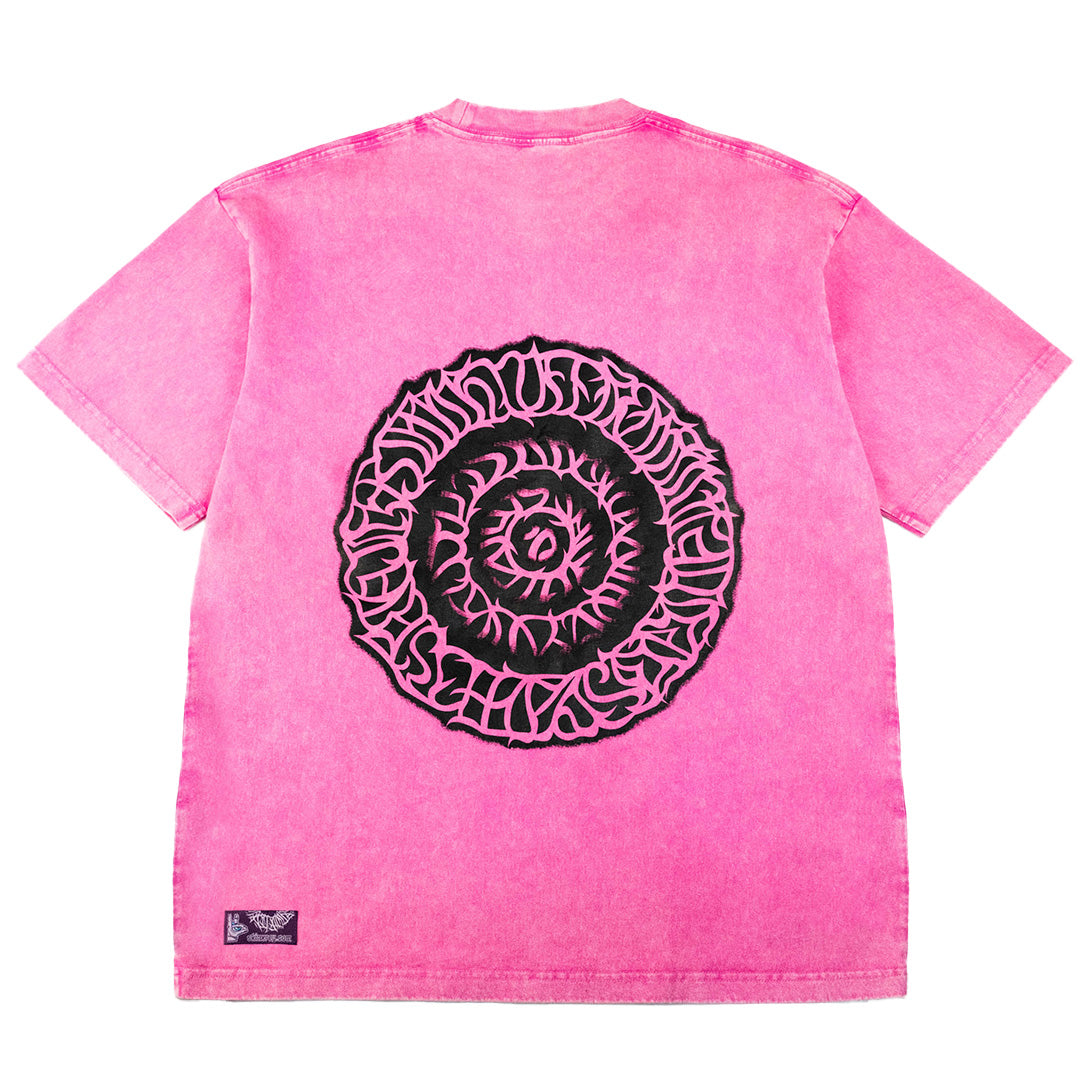 t-shirt welcome home, black logo, pink