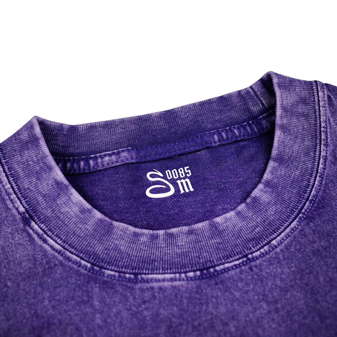 t-shirt welcome home, black logo, purpule