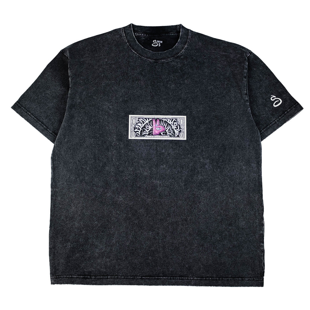 t-shirt dollar, pink Rey, graphite