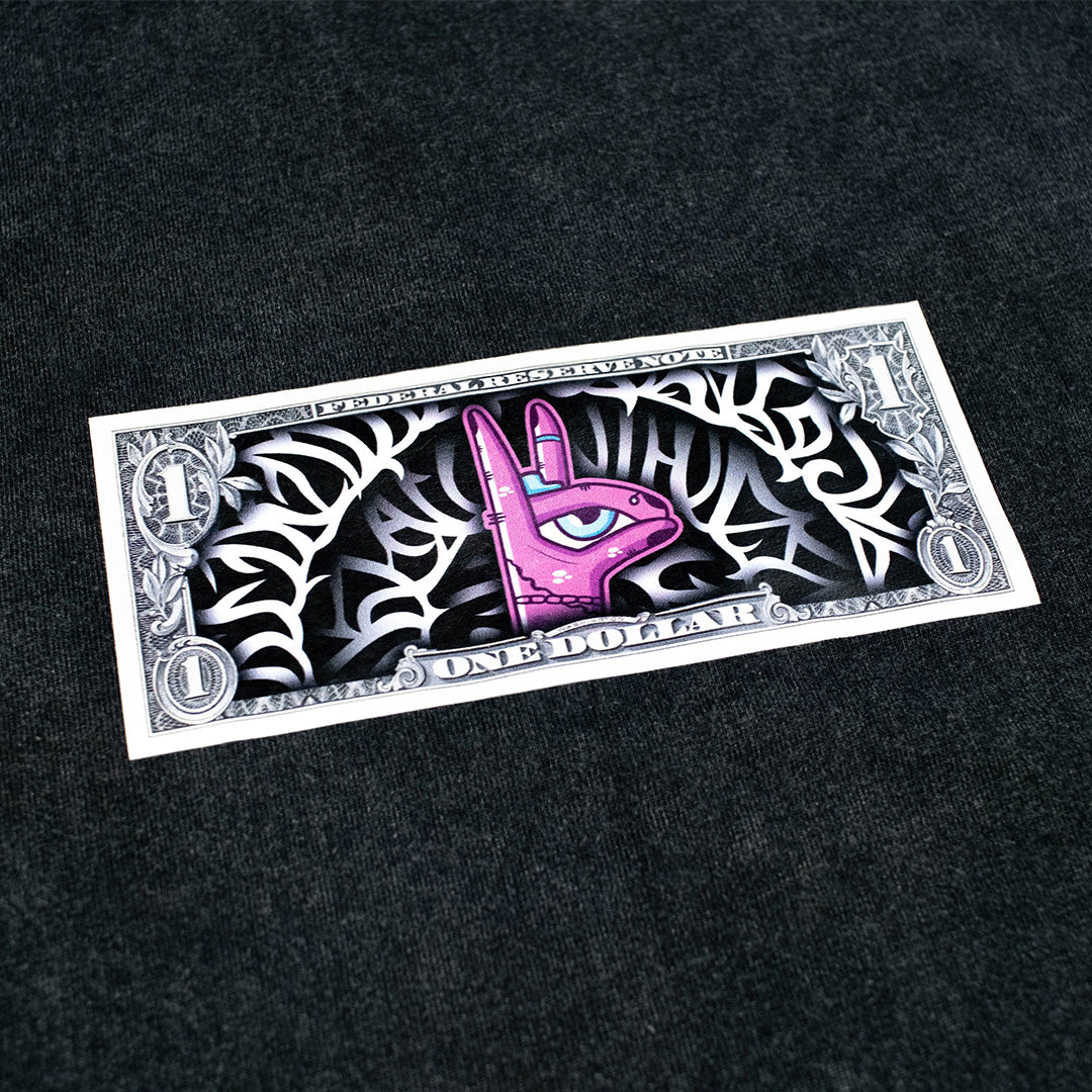 t-shirt dollar, pink Rey, graphite